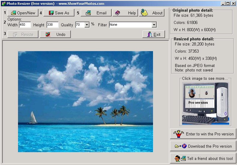 Screenshot of Photo Resizer 1.06