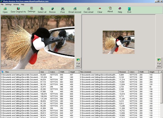 Screenshot of Photo Resizer Pro